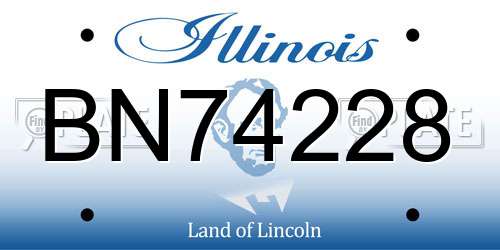 BN74228 Illinois License Plate