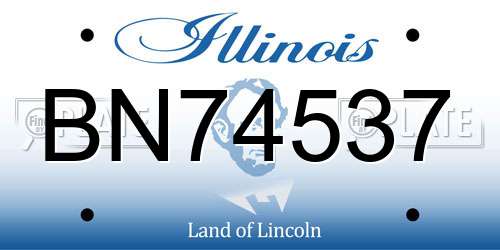 BN74537 Illinois License Plate