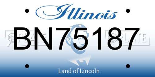 BN75187 Illinois License Plate