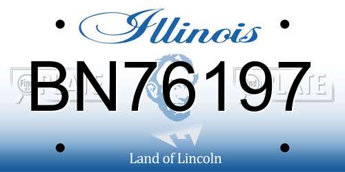 BN76197 Illinois License Plate