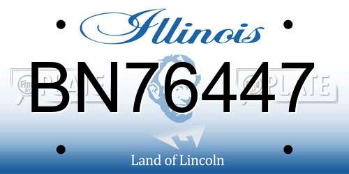 BN76447 Illinois License Plate