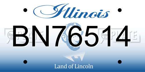 BN76514 Illinois License Plate