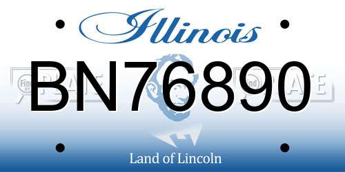BN76890 Illinois License Plate