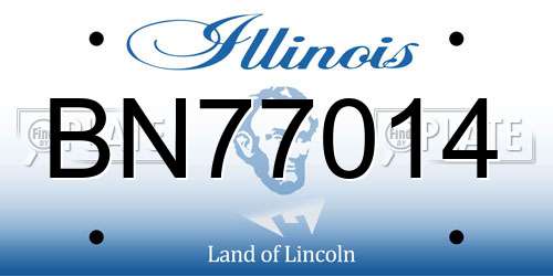 BN77014 Illinois License Plate