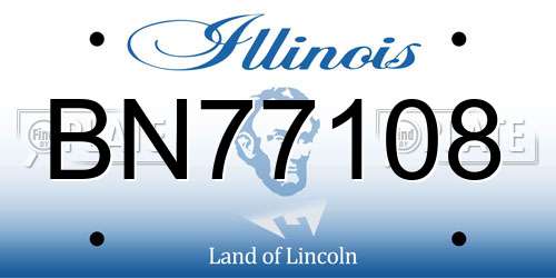BN77108 Illinois License Plate