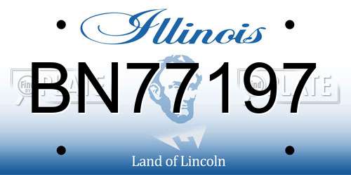 BN77197 Illinois License Plate