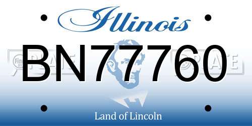 BN77760 Illinois License Plate
