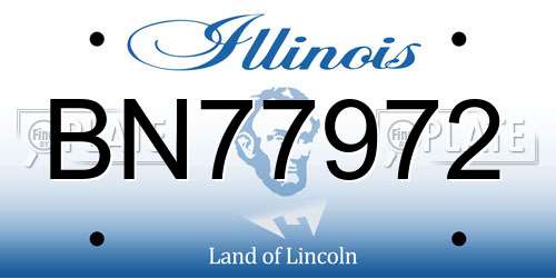 BN77972 Illinois License Plate