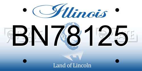 BN78125 Illinois License Plate