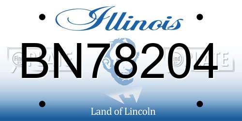 BN78204 Illinois License Plate