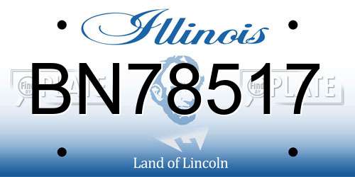BN78517 Illinois License Plate