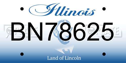 BN78625 Illinois License Plate