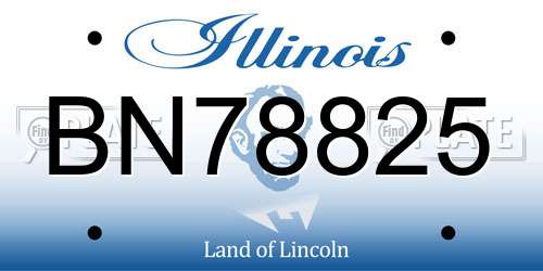 BN78825 Illinois License Plate
