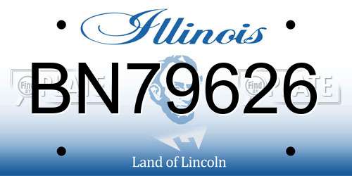 BN79626 Illinois License Plate
