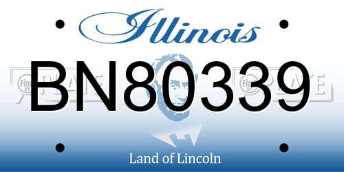 BN80339 Illinois License Plate
