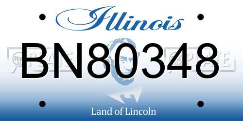 BN80348 Illinois License Plate