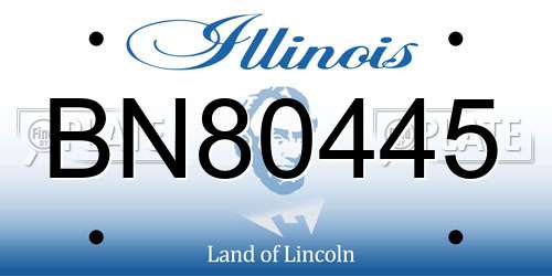 BN80445 Illinois License Plate