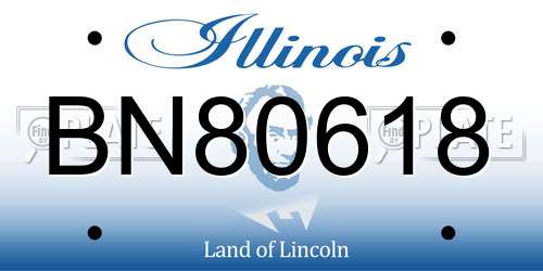 BN80618 Illinois License Plate