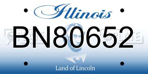 BN80652 Illinois License Plate
