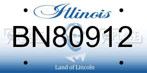BN80912 Illinois License Plate