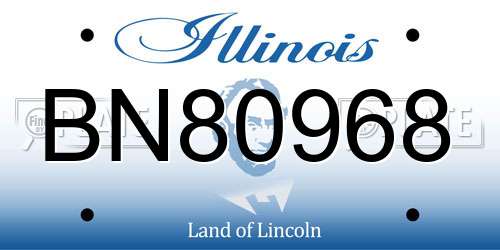BN80968 Illinois License Plate