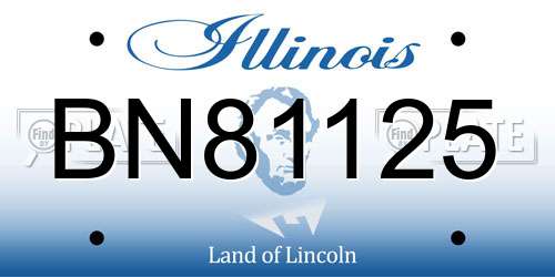 BN81125 Illinois License Plate