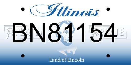 BN81154 Illinois License Plate
