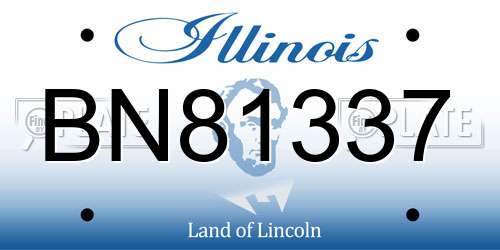 BN81337 Illinois License Plate