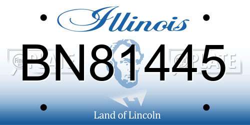BN81445 Illinois License Plate