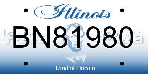 BN81980 Illinois License Plate