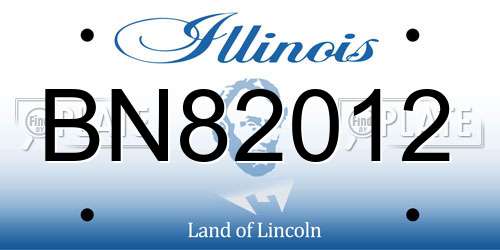 BN82012 Illinois License Plate