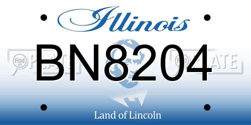 BN8204 Illinois License Plate