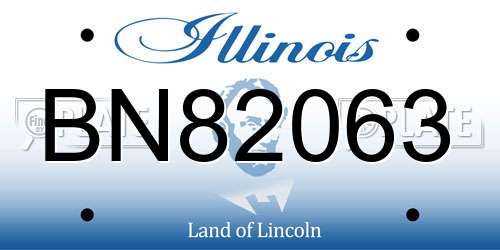 BN82063 Illinois License Plate