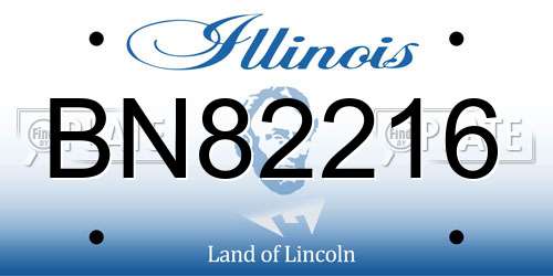 BN82216 Illinois License Plate