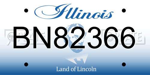 BN82366 Illinois License Plate