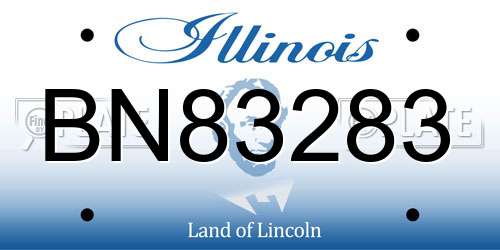 BN83283 Illinois License Plate