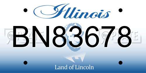 BN83678 Illinois License Plate