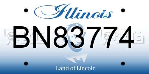 BN83774 Illinois License Plate