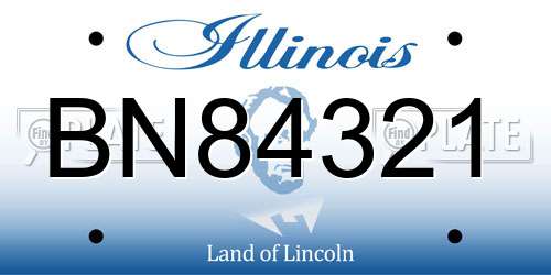 BN84321 Illinois License Plate