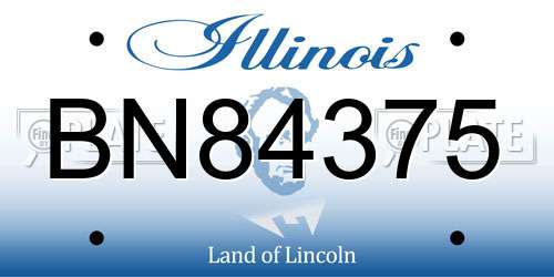 BN84375 Illinois License Plate