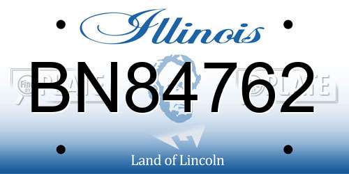 BN84762 Illinois License Plate