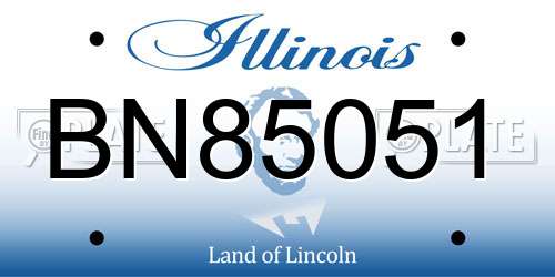 BN85051 Illinois License Plate