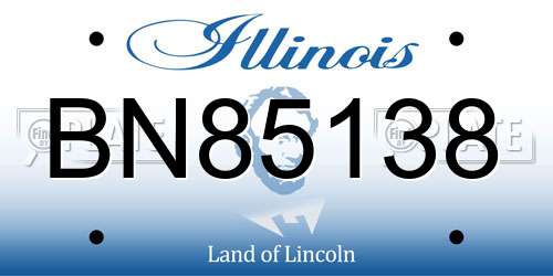 BN85138 Illinois License Plate