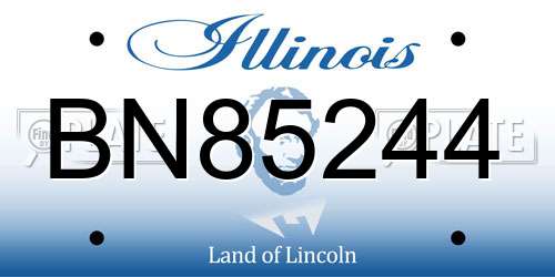 BN85244 Illinois License Plate