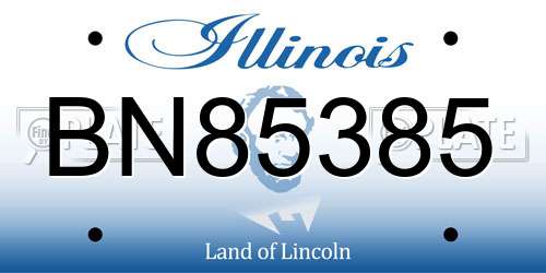 BN85385 Illinois License Plate
