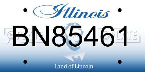 BN85461 Illinois License Plate