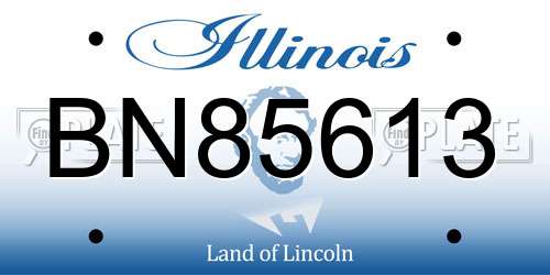 BN85613 Illinois License Plate