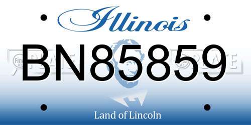 BN85859 Illinois License Plate