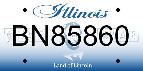 BN85860 Illinois License Plate