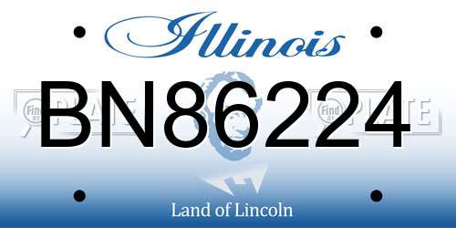 BN86224 Illinois License Plate